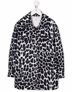 Однобортное пальто с леопардовым принтом P.a.r.o.s.h.