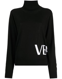 Шерстяной джемпер вязки интарсия с логотипом Versace
