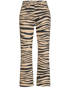 Укороченные джинсы из винтажного денима с тигровым принтом Re/done