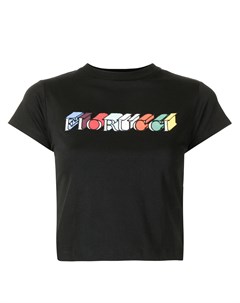 Укороченная футболка с 3D логотипом Fiorucci