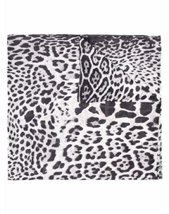 Шелковый платок с леопардовым принтом Saint laurent