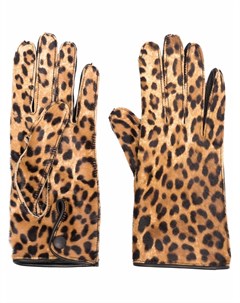 Перчатки с леопардовым принтом Maison margiela