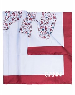 Шелковый платок с принтом Love Ganni