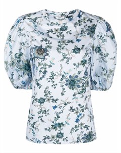 Блузка с цветочным принтом и объемными рукавами Erdem