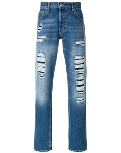 Прямые джинсы с эффектом потертости Alexander mcqueen