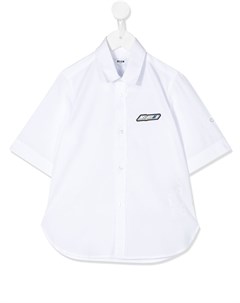 Рубашка с короткими рукавами и вышитым логотипом Msgm kids