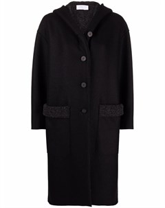 Однобортное шерстяное пальто с капюшоном Harris wharf london