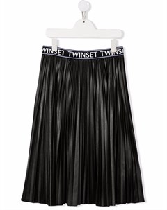 Плиссированная юбка из искусственной кожи Twinset kids