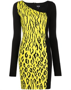 Платье асимметричного кроя с леопардовым принтом Just cavalli