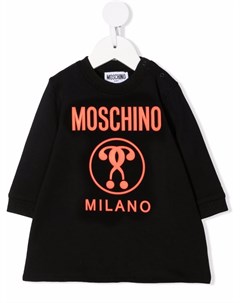 Платье с тисненым логотипом Moschino kids