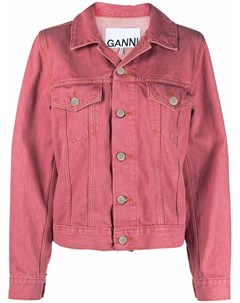 Джинсовая куртка с эффектом потертости Ganni
