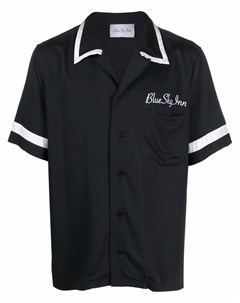 Рубашка с контрастной отделкой и вышитым логотипом Blue sky inn
