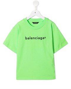 Футболка с круглым вырезом и логотипом Balenciaga kids
