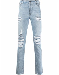 Прямые джинсы с эффектом потертости Balmain