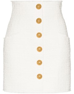 Твидовая мини юбка с завышенной талией Balmain