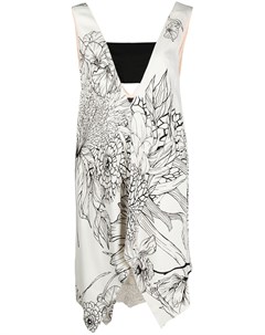 Платье асимметричного кроя с цветочным принтом Just cavalli
