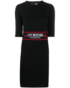 Платье вязки интарсия с логотипом Love moschino