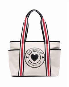 Полосатая сумка тоут с логотипом Love moschino