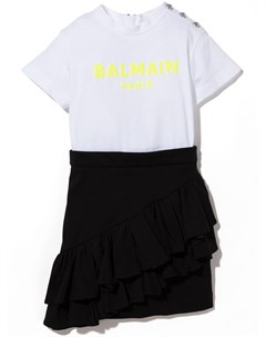 Платье мини с логотипом Balmain kids