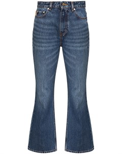 Расклешенные джинсы с вышитым логотипом Ganni