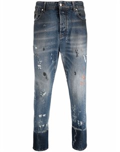 Узкие джинсы с эффектом потертости John richmond