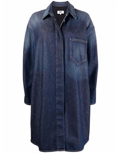Двухцветное джинсовое пальто на пуговицах Mm6 maison margiela