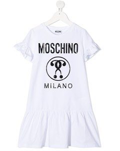 Платье с оборками и логотипом Moschino kids