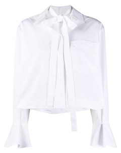 Блузка с оборками на рукавах и завязками на воротнике Valentino