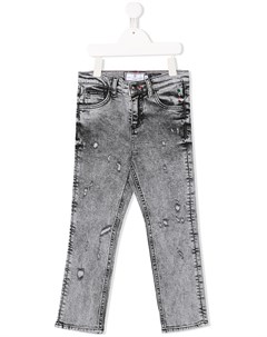 Прямые джинсы с эффектом потертости Philipp plein junior
