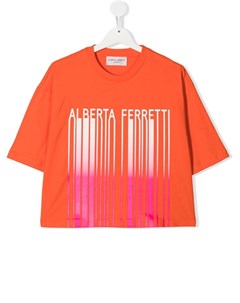 Укороченная футболка с логотипом Alberta ferretti kids