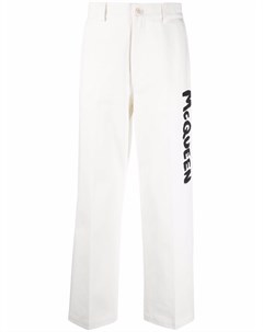 Прямые брюки с логотипом Alexander mcqueen