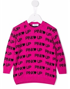 Джемпер вязки интарсия с логотипом Pinko kids