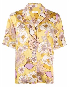 Рубашка с короткими рукавами и цветочным принтом Sandro