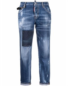 Укороченные джинсы с принтом Dsquared2