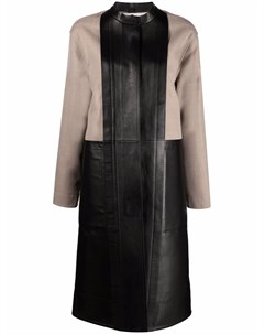 Пальто с кожаными вставками Jil sander