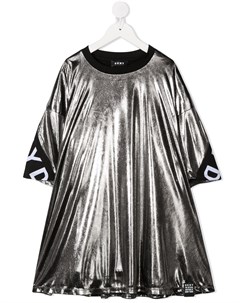 Платье с эффектом металлик и логотипом Dkny kids