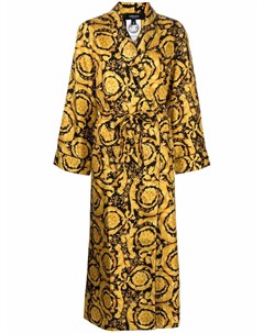 Шелковый халат с принтом Baroque Versace