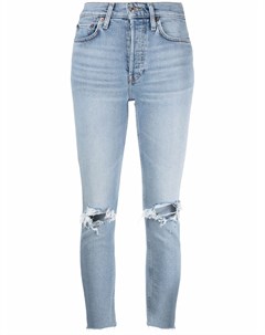Укороченные джинсы скинни с эффектом потертости Re/done