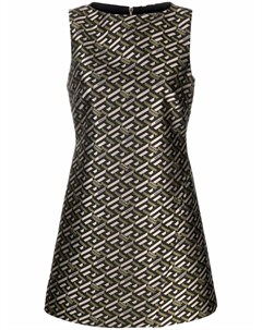 Жаккардовое платье трапеция с геометричным узором Versace