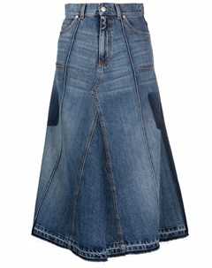 Расклешенная джинсовая юбка миди Alexander mcqueen