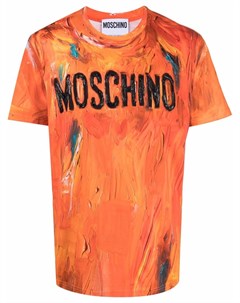 Футболка с эффектом разбрызганной краски Moschino