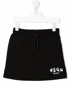 Юбка прямого кроя с логотипом Msgm kids
