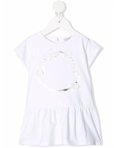 Расклешенное платье футболка с цветочной аппликацией Moncler enfant