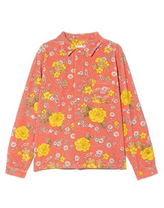 Вельветовая рубашка с цветочным принтом Erl kids