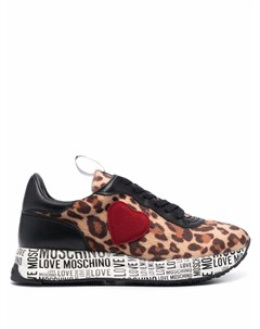 Кроссовки с леопардовым принтом Love moschino