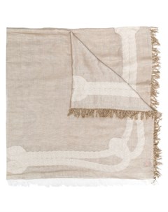 Полосатый шарф с бахромой D'aniello