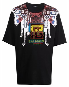 Фактурная футболка с логотипом Balmain