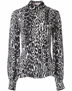 Шелковая рубашка с леопардовым принтом Carolina herrera