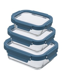 Набор контейнеров для запекания и хранения dark blue 3 шт синий 20x16x21 см Smart solutions