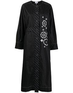 Платье с вышитым логотипом Ganni